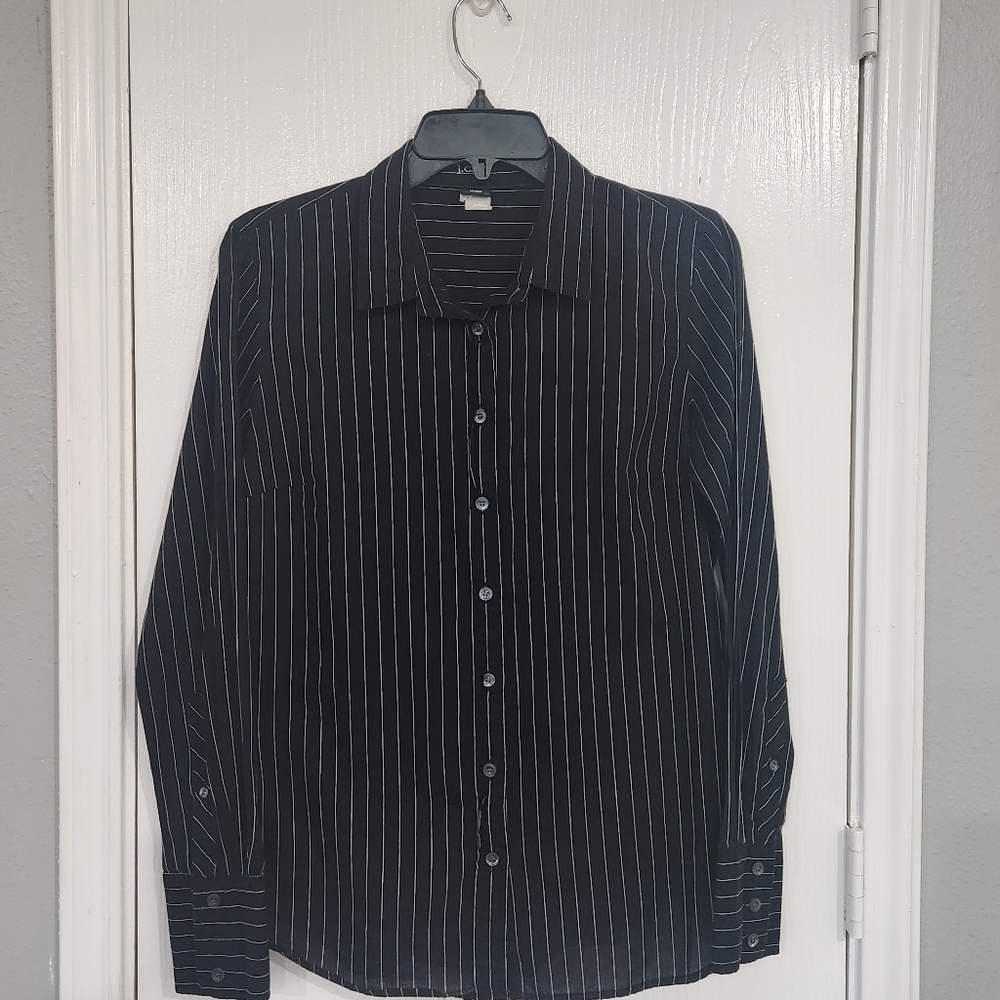 J. Crew Black and White Button Down Shirt